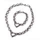 Heart 304 Stainless Steel Link Necklaces and Bracelets Jewelry Sets(SJEW-F132-08P)-1