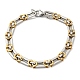 Ion Plating(IP) Two Tone 304 Stainless Steel Oval Link Chain Bracelet(BJEW-B078-04GP)-1