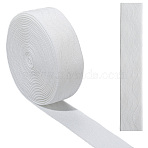 5 Yards Flat Polyester Anti-slip Elastic Band, Silicone Gripper Cord for Clothes, White, 1-1/8 inch(30mm)(OCOR-GF0004-18C-02)