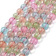 Crackle Glass Round Bead Strands, Colorful, 10mm, Hole: 0.8mm, about 40pcs/strand, 14.96 inch(38cm)(CCG-C001-01C-01)