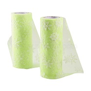 Snowflake Deco Mesh Ribbons, Tulle Fabric, Tulle Roll Spool Fabric For Skirt Making, Green Yellow, 6 inch(15cm), about 10yards/roll(9.144m/roll)(OCOR-P010-G10)
