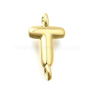 Brass Connector Charms, Lead Free & Cadmium Free, Long-Lasting Plated, Rack Plating, Real 18K Gold Plated, Letter T, 12.5x6.5x2mm, Hole: 1.2mm(KK-P295-01G-T)