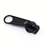 Alloy Zipper Slider, Garment Accessories, Oval, Electrophoresis Black, 4.3x1.25x1cm(PALLOY-WH0077-18)