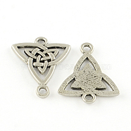 Tibetan Style Alloy Links connectors, Trinity Knot/Triquetra, Cadmium Free & Lead Free, Antique Silver, 24.5x19.5x1.5mm, Hole: 2mm, about 620pcs/1000g(TIBEP-R338-34AS-RS)