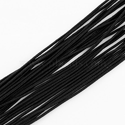 Elastic Cord, with Fibre Outside and Rubber Inside, Black, 2.5mm, about 87.48 yards(80m)/bundle(EC-R004-2.5mm-12)