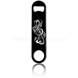 430 Stainless Steel Bottle Openers, Laser Cut, Rectangle, Musical Note, 178x40x2mm(AJEW-WH0259-054)