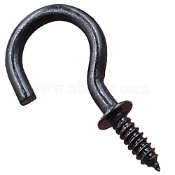 Iron Cup Hook Ceiling Hooks, Screw Hanger, for Indoor and Outdoor Use, Black, 51.86mm(FS-WG39576-18)