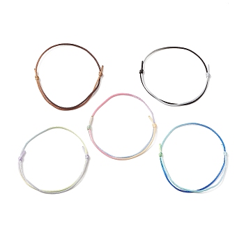 Dyed Gradient Color Adjustable Nylon Thread Cord Braided Bracelet Making, Mixed Color, Inner Diameter: 1-3/4~3-1/4 inch(4.4~8.3cm)