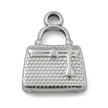 Anti-Tarnish 304 Stainless Steel Charms, Stainless Steel Color, Bag, 14.5x10.5x2mm, Hole: 1.8mm