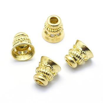 Brass Bead Cones, Lead Free & Cadmium Free & Nickel Free, Apetalous, Raw(Unplated), 9.5x10mm, Hole: 3.5mm