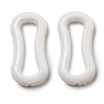 Opaque Acrylic Beads, Number 8 Shaped, White, 35x17x5mm, Hole: 2.2mm, about 320pcs/500g.