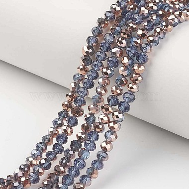 Steel Blue Rondelle Glass Beads