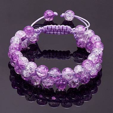 bracelet de perles tressées en verre rond étincelant(BJEW-SW00082-07)-8