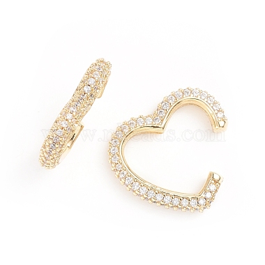 Brass Micro Pave Clear Cubic Zirconia Cuff Earrings(EJEW-G274-05G)-3