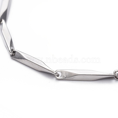 Unisex 201 Stainless Steel Bar Link Chain Bracelets(BJEW-L637-35A-P)-2