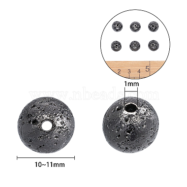 Electroplated Natural Lava Rock Beads(G-NB0001-91C)-5