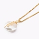 Natural Baroque Pearl Keshi Pearl Pendant Necklaces(NJEW-JN03372-03)-1
