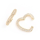 Brass Micro Pave Clear Cubic Zirconia Cuff Earrings(EJEW-G274-05G)-3