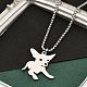 201 Stainless Steel Laser Cut Puppy Dog Pendant Box Chain Necklaces for Women Men(NJEW-Q004-01P)-3