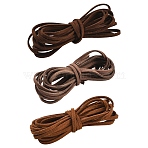 9M 3 Colors Eco-Friendly Faux Suede Cord, Flat Faux Suede Lace Suede String for DIY Jewelry Making, Mixed Color, 3x1.4mm, about 3.28 Yards(3m)/color(LW-YW0001-02A)