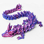 Plastic 3D Printed Dragon Ornaments, Articulated Dragon for Home Office Decoration Desk Toys, Purple, 300mm(PW-WG47907-02)