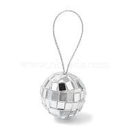 Plastic Disco Ball Pendant Decoration, Glass Mirror Mosaic Craft Decoration Sphere, Silver, 20mm(XMAS-PW0002-01A)