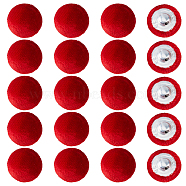 20Pcs Velvet with Aluminum Shank Buttons, 1-Hole, Mushroom Shape, Red, 20x13.5mm, Hole: 2mm(BUTT-FH0001-009B)