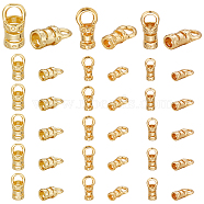 Elite 60Pcs 3 Style Brass Cord End, End Caps with Hole, Bag & Cloth Making Supplies, Column, Real 18K Gold Plated, 7~10x4~5x2.5~4.5mm, Hole: 2.2~3.4mm, Inner Diameter: 1.6~3mm, 20Pcs/style(FIND-PH0006-14)