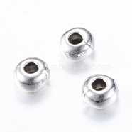 Tibetan Style Alloy Spacer Beads, Rondelle, Cadmium Free & Nickel Free & Lead Free, Antique Silver, 5x3mm, Hole: 1.5mm, about 4760pcs/1000g(TIBE-Q063-16AS-NR)
