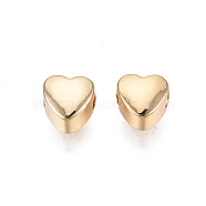 Brass Beads, Heart, Real 18K Gold Plated, 5x5x4mm, Hole: 1.2mm(KK-N231-289)