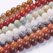 Natural Mixed Gemstone Beads Strands, Round, 10mm, Hole: 1mm, about 39pcs/strand, 15.5 inch(G-G151-10mm-M1)