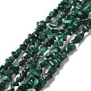 Natural Malachite Beads Strands, Nuggets, 2~10x3~5x1~4mm, Hole: 0.5mm, 15.75 inch(40cm)(G-G999-C02)