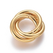 304 Stainless Steel Linking Rings, Interlocking Ring, for Necklace Making, Golden, 18.5x15x3mm, Ring: 13.5x2mm, Inner Diameter: 9.5mm(STAS-L239-01D-G)