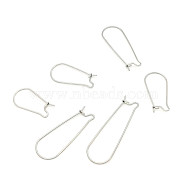 Stainless Steel Hoop Earring Findings, Kidney Ear Wire, Stainless Steel Color, 33x12x0.7mm(STAS-WH0014-34B-P)