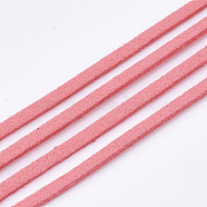 Faux Suede Cord, Faux Suede Lace, Light Coral, 2.5~2.8x1.5mm, about 1.09 yards(1m)/strand(X-LW-R023-2.8mm-25)