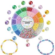 DIY Bracelet Making Kit, Including Round Acrylic & ABS Plastic Beads, Elastic Thread, Mixed Color, 108g/box(DIY-YW0007-91)
