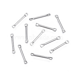 Tarnish Resistant 304 Stainless Steel Link Connectors, Stainless Steel Color, 15x2x1mm, Hole: 1.2mm(STAS-S117-019B)