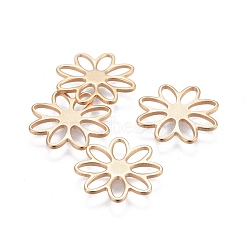 304 Stainless Steel Charms, Flower, Golden, 15.5x1mm, Hole: 5x2mm(X-STAS-L226-002G)