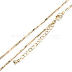 Brass Box Chain Necklaces, Long-Lasting Plated, Real 18K Gold Plated, 16.34 inch(41.5cm)(X-NJEW-K123-11G)