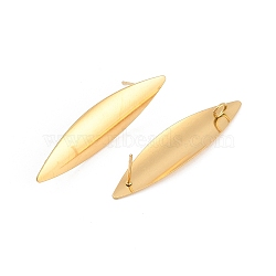 Ion Plating(IP) 304 Stainless Steel Stud Earring Findings, Golden, 38.5x9.5mm, Hole: 2.2mm(EJEW-M094-03G)