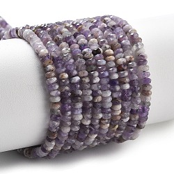 Natural Amethyst Beads Strands, Faceted, Rondelle, 4x2mm, Hole: 0.8mm, about 176~179pcs/strand, 15.28'~15.43''(38.8~39.2cm)(G-H080-A01-01A)