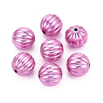 UV Plating Acrylic Beads, Pumpkin, Plum, 17mm, Hole: 2.5mm
