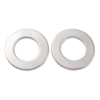 201 Stainless Steel Linking Rings, Donut, 32x2mm, Inner Diameter: 18mm