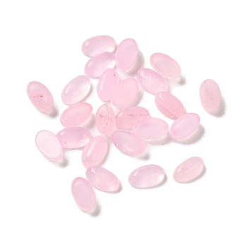 Natural White Jade Dyed Cabochons, Oval, Pink, 5x3x2mm