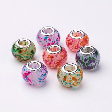 15mm Mixed Color Rondelle Glass + Brass Core Beads