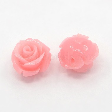 Pink Flower Synthetic Coral Beads
