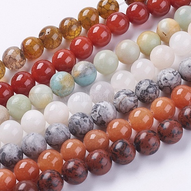 10mm Mixed Color Round Mixed Stone Beads