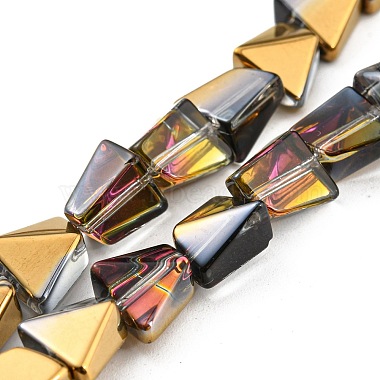 Gold Polygon Glass Beads
