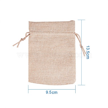 Pandahall Elite Sacs d'emballage en toile de jute sacs à cordon(ABAG-PH0001-14x10cm-05)-3