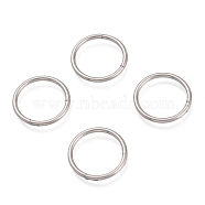 304 Stainless Steel Sleeper Earrings, Hoop Earrings, Hypoallergenic Earrings, Ring, Stainless Steel Color, 17 Gauge 14x1.2mm(EJEW-O095-01B)